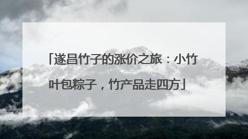 遂昌竹子的涨价之旅：小竹叶包粽子，竹产品走四方