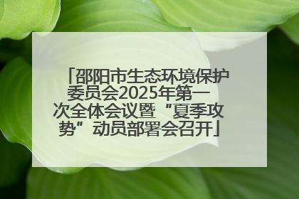 邵阳市生态环境保护委员会2025年第一次全体会议暨“夏季攻势”动员部署会召开