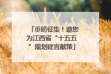 重磅征集！邀您为江西省“十五五”规划建言献策
