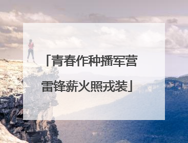 青春作种播军营 雷锋薪火照戎装
