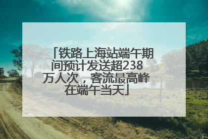 铁路上海站端午期间预计发送超238万人次，客流最高峰在端午当天