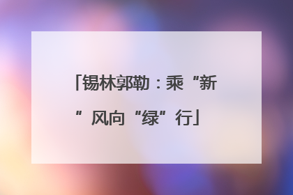 锡林郭勒：乘“新”风向“绿”行