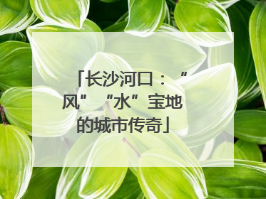 长沙河口：“风”“水”宝地的城市传奇
