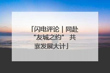 闪电评论｜同赴“友城之约” 共襄发展大计
