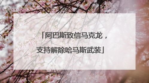 阿巴斯致信马克龙，支持解除哈马斯武装