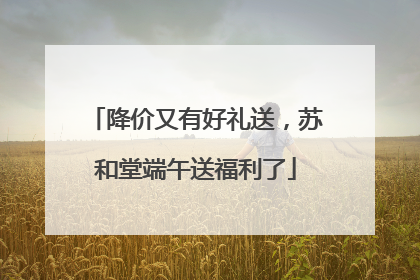 降价又有好礼送，苏和堂端午送福利了