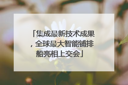 集成最新技术成果，全球最大智能铺排船亮相上交会