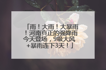 雨！大雨！大暴雨！河南真正的强降雨今天登场，9级大风+暴雨连下3天！