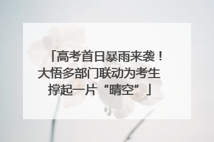 高考首日暴雨来袭！大悟多部门联动为考生撑起一片“晴空”