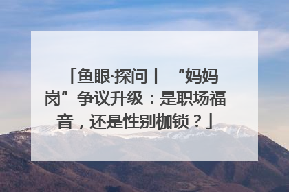鱼眼·探问丨 “妈妈岗”争议升级：是职场福音，还是性别枷锁？