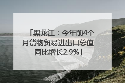 黑龙江：今年前4个月货物贸易进出口总值同比增长2.9%