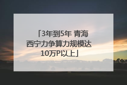 3年到5年 青海西宁力争算力规模达10万P以上