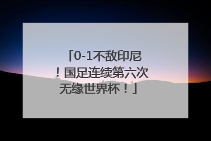 0-1不敌印尼！国足连续第六次无缘世界杯！