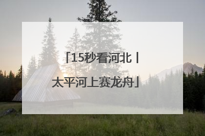15秒看河北丨太平河上赛龙舟