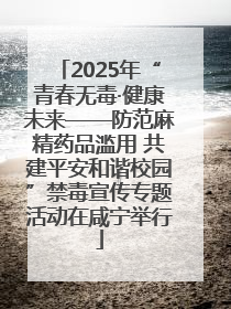 2025年“青春无毒·健康未来——防范麻精药品滥用 共建平安和谐校园”禁毒宣传专题活动在咸宁举行