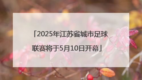 2025年江苏省城市足球联赛将于5月10日开幕