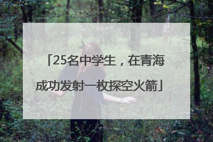 25名中学生，在青海成功发射一枚探空火箭