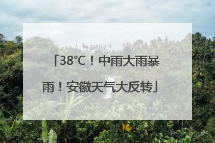 38℃！中雨大雨暴雨！安徽天气大反转